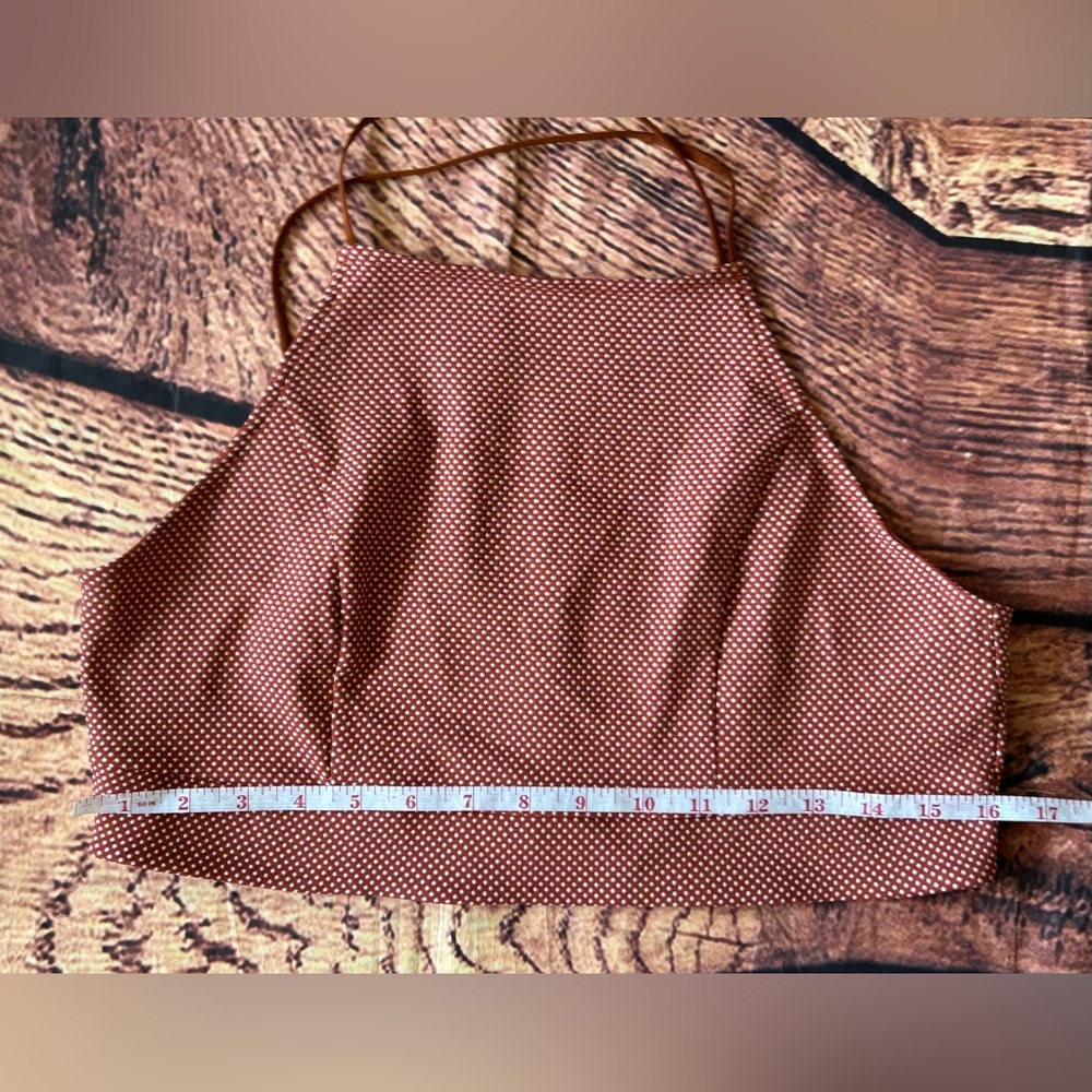 Brown Polka Dot Women's Top - Picture 7 of 8